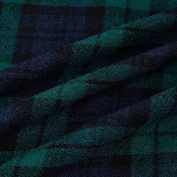 Green & Navy Tartan Plaid A-Line Skirt With Elastic Waist - Picture 7 of 7